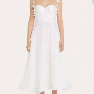 Zimmermann silk and linen floral white dress  size 3
